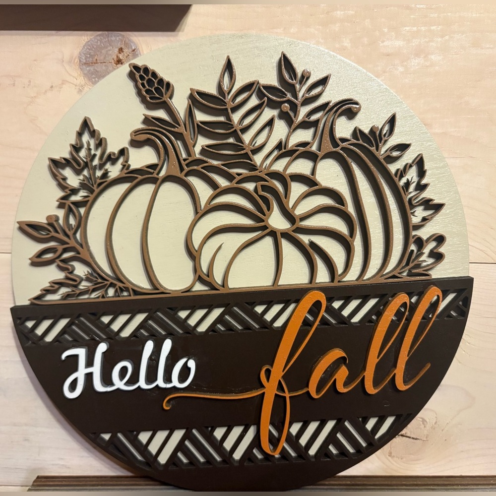 Hello Fall Wall Decor 3D